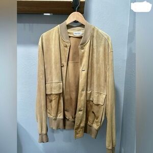 Vintage Bullock and Jones|  Men's Suede  Bomber Jacket in light tan